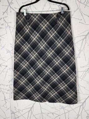 Suzy Shier Plaid Checks Flannel Midi Pencil Skirt